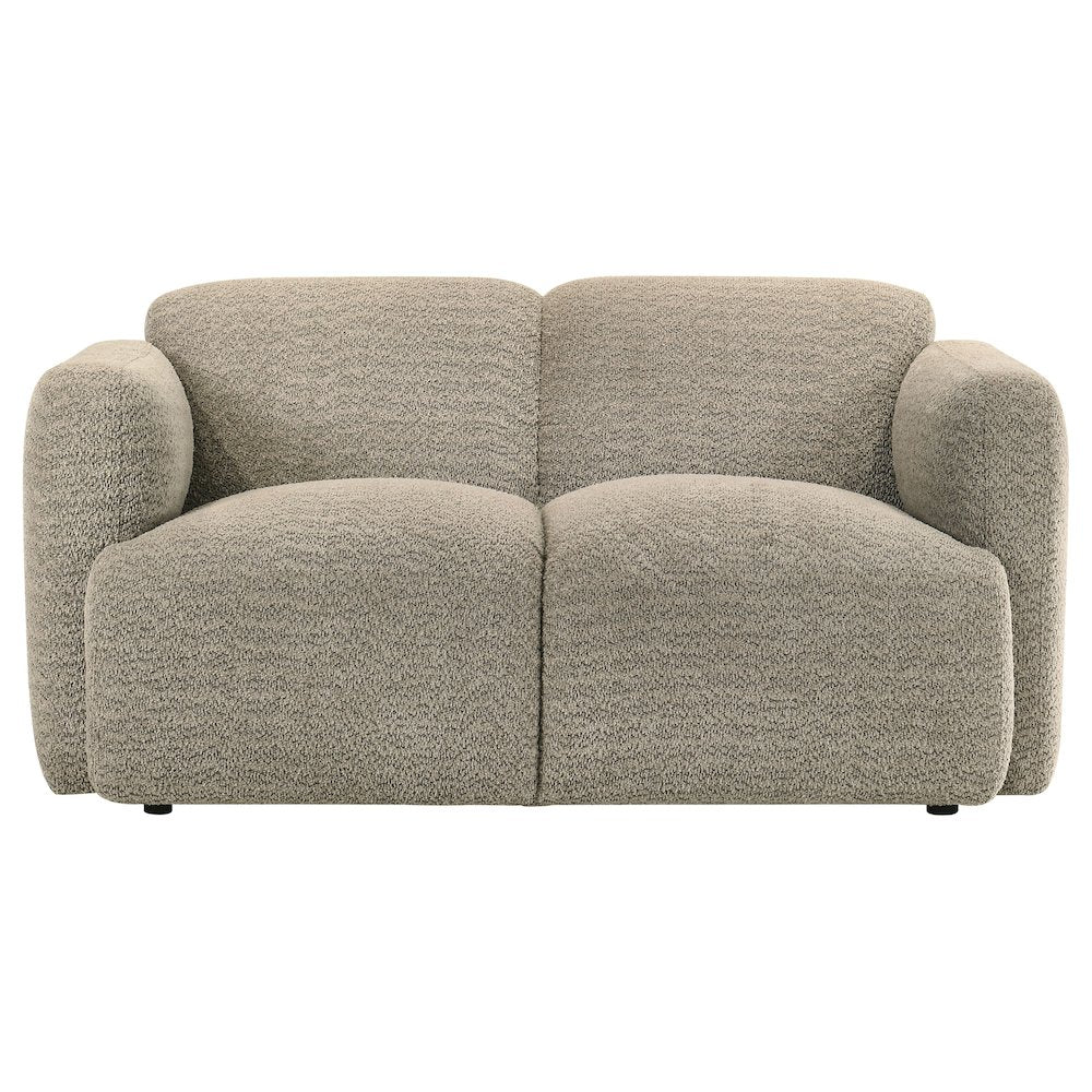 Dorset 2-piece Upholstered Round Track Arm Sofa Set Brown
