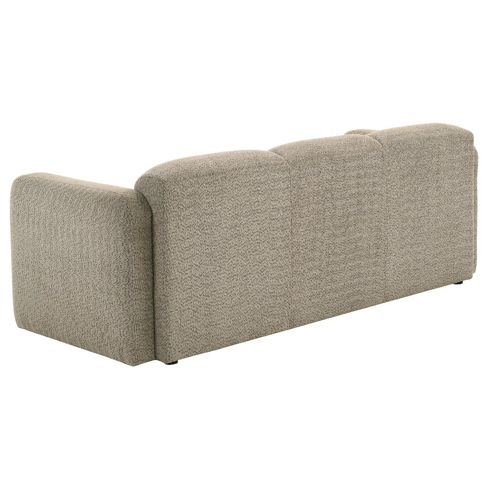 Dorset 3-piece Upholstered Round Track Arm Sofa Set Brown
