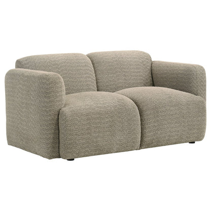 Dorset 3-piece Upholstered Round Track Arm Sofa Set Brown