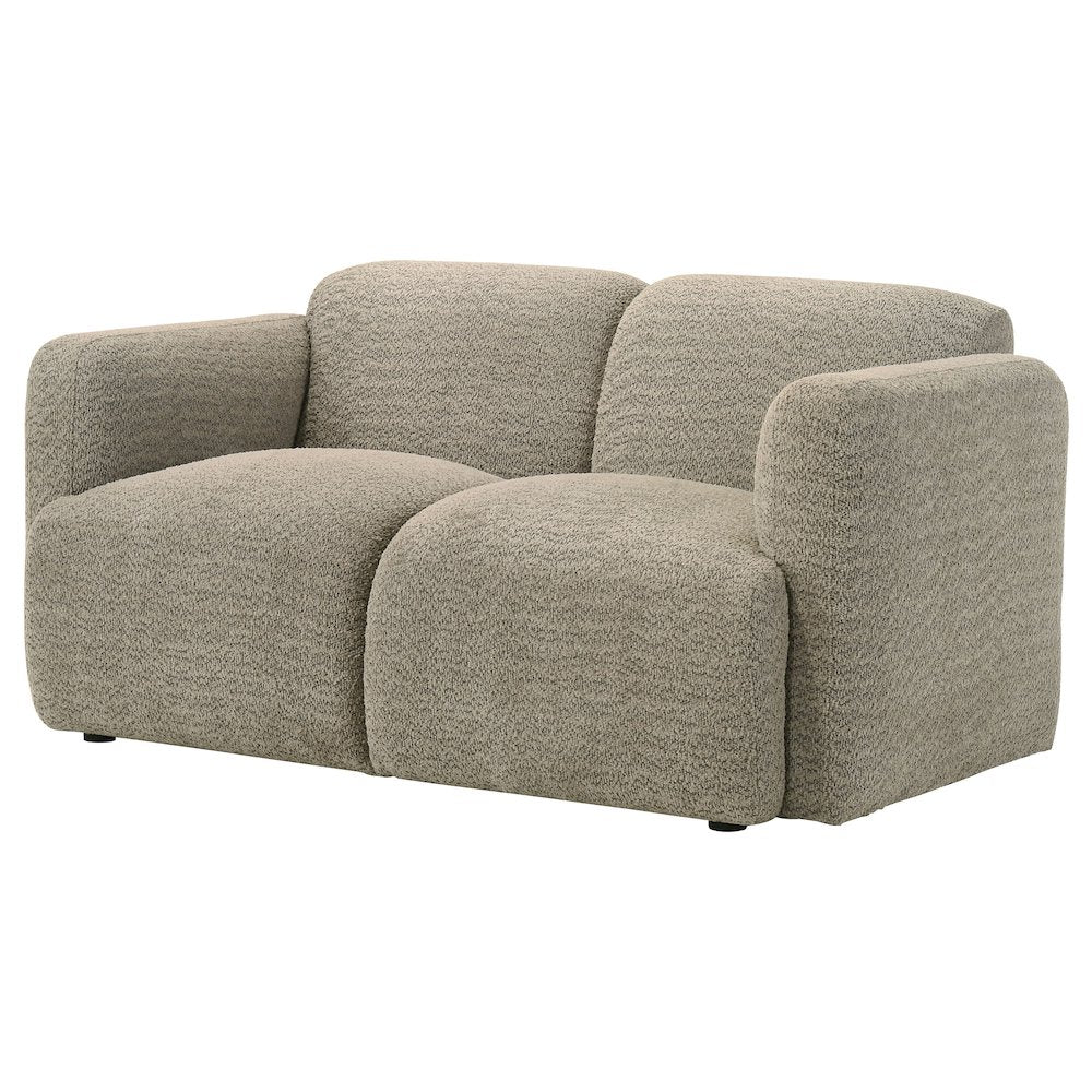 Dorset Fabric Upholstered Round Track Arm Loveseat Brown