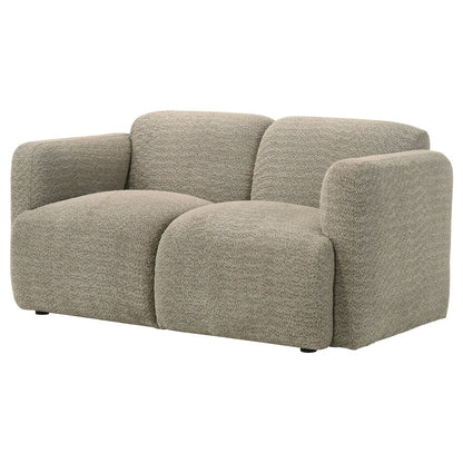Dorset Fabric Upholstered Round Track Arm Loveseat Brown