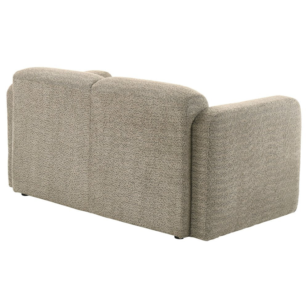 Dorset Fabric Upholstered Round Track Arm Loveseat Brown