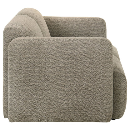 Dorset Fabric Upholstered Round Track Arm Loveseat Brown