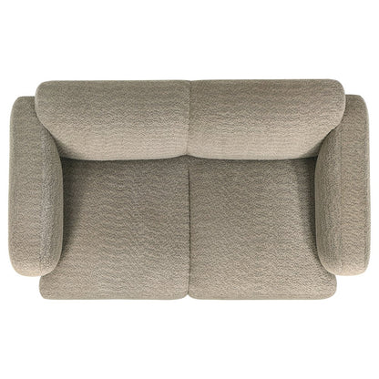 Dorset Fabric Upholstered Round Track Arm Loveseat Brown