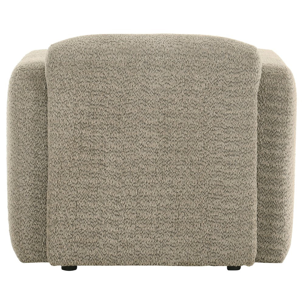 Dorset Fabric Upholstered Round Track Arm Accent Chair Brown