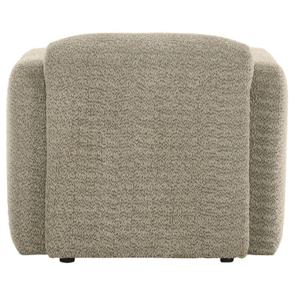 Dorset Fabric Upholstered Round Track Arm Accent Chair Brown