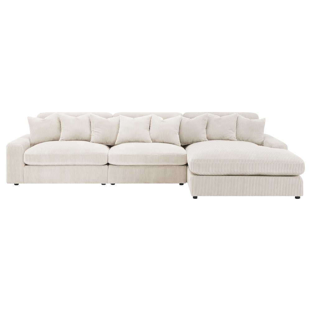 Blaine Upholstered Reversible Chaise Sectional Sofa Sand