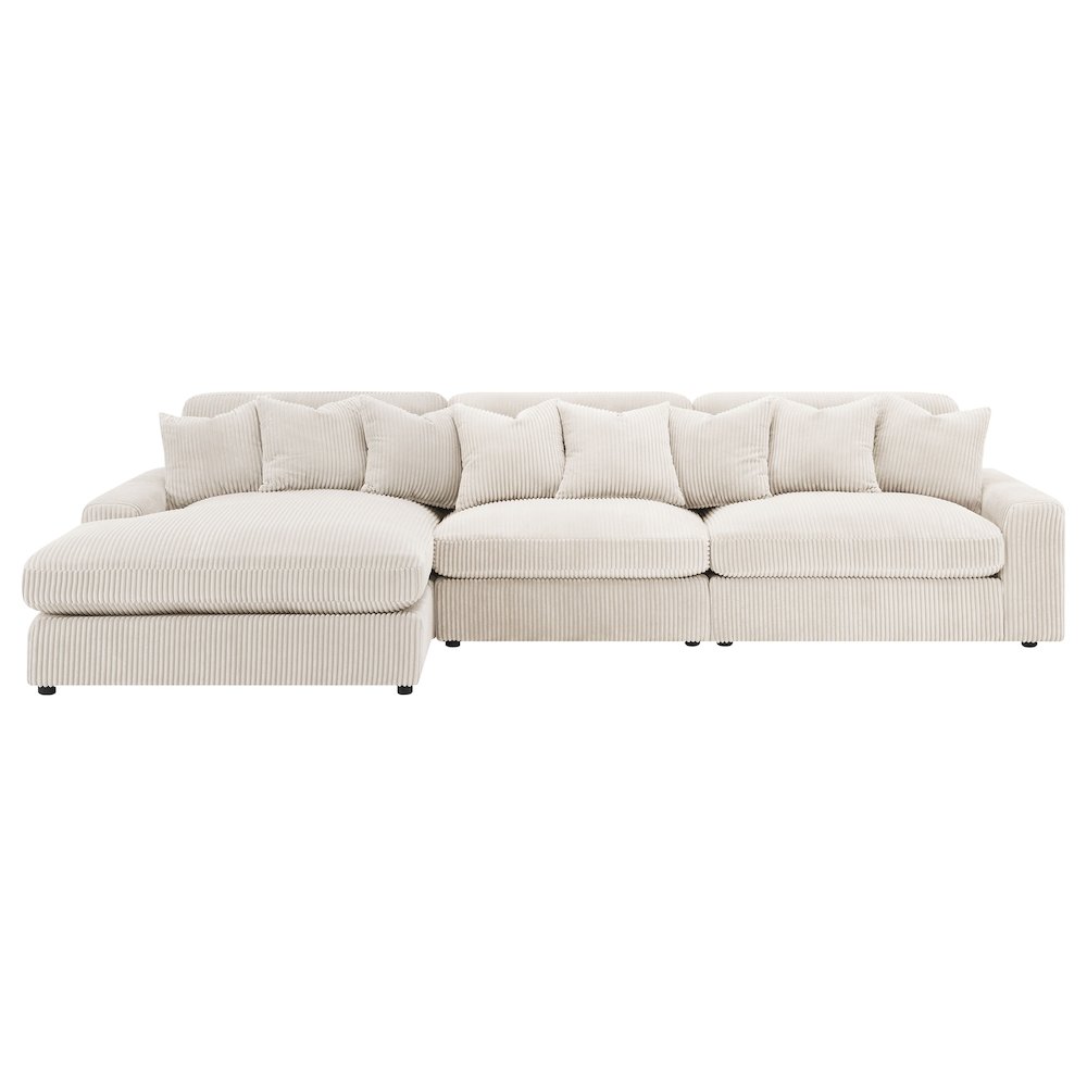 Blaine Upholstered Reversible Chaise Sectional Sofa Sand
