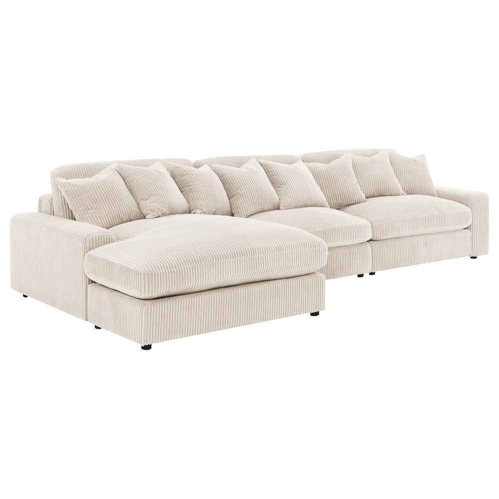 Blaine Upholstered Reversible Chaise Sectional Sofa Sand