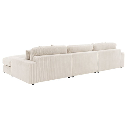 Blaine Upholstered Reversible Chaise Sectional Sofa Sand