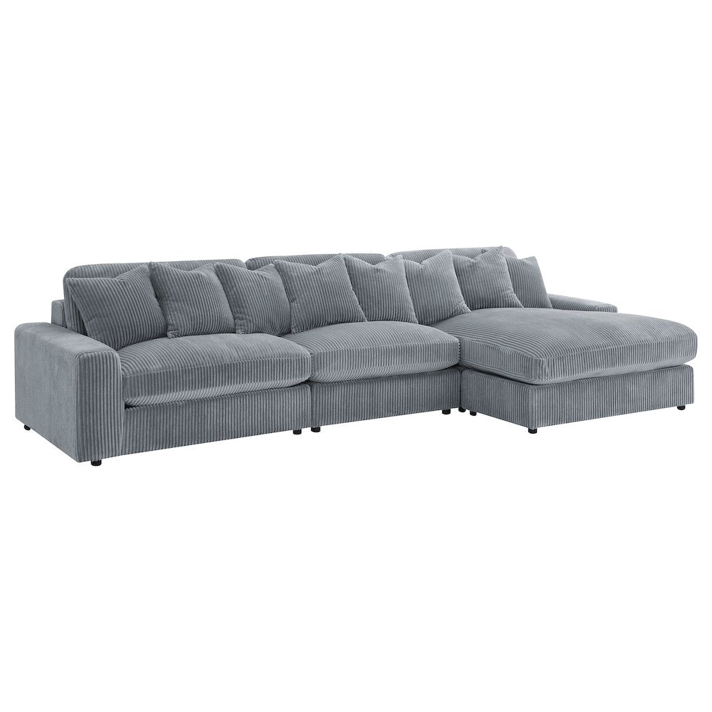 Blaine Upholstered Reversible Chaise Sectional Sofa Fog