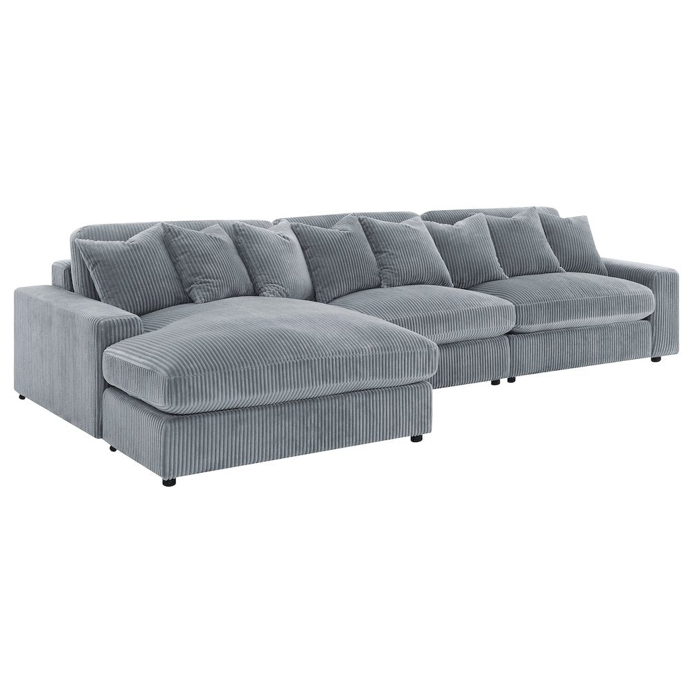 Blaine Upholstered Reversible Chaise Sectional Sofa Fog