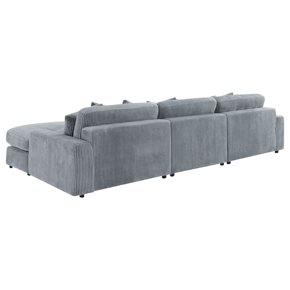 Blaine Upholstered Reversible Chaise Sectional Sofa Fog