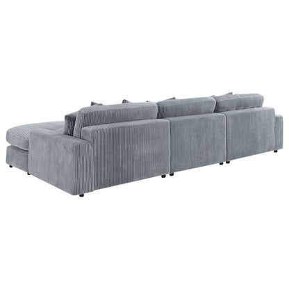 Blaine Upholstered Reversible Chaise Sectional Sofa Fog