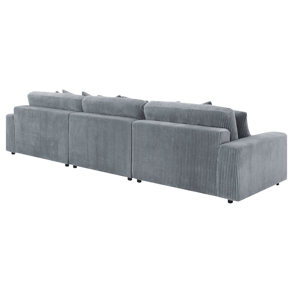 Blaine Upholstered Reversible Chaise Sectional Sofa Fog
