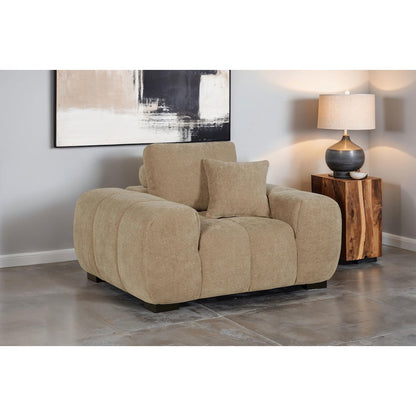 Octavia Upholstered Track Arm Accent Chair Camel