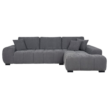 Octavia Upholstered Sectional Chaise Sofa Charcoal Grey