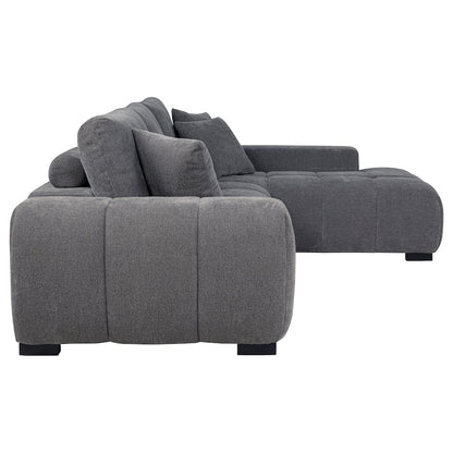 Octavia Upholstered Sectional Chaise Sofa Charcoal Grey