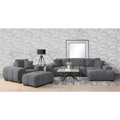 Octavia Upholstered Track Arm Accent Chair Charcoal Grey