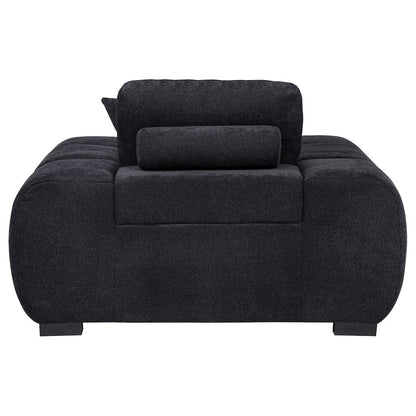 Octavia Fabric Upholstered Track Arm Accent Chair Black