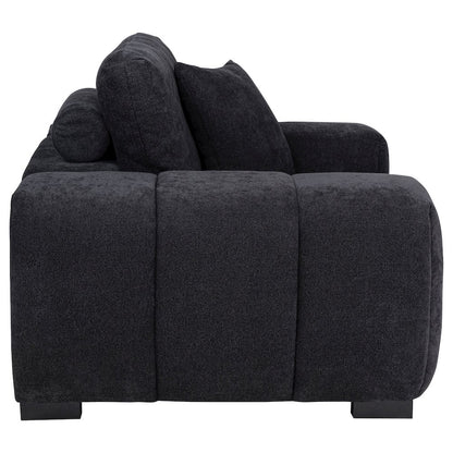 Octavia Fabric Upholstered Track Arm Accent Chair Black