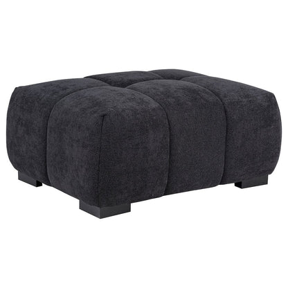 Octavia Fabric Rectangular Upholstered Ottoman Black