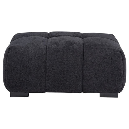 Octavia Fabric Rectangular Upholstered Ottoman Black
