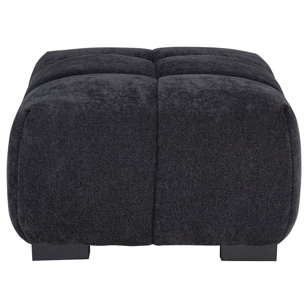 Octavia Fabric Rectangular Upholstered Ottoman Black