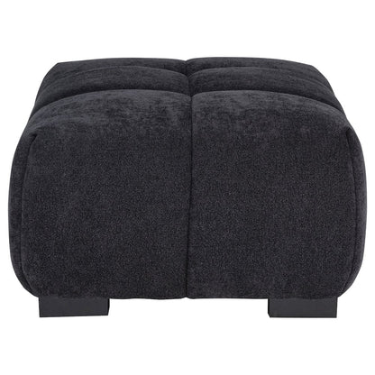 Octavia Fabric Rectangular Upholstered Ottoman Black