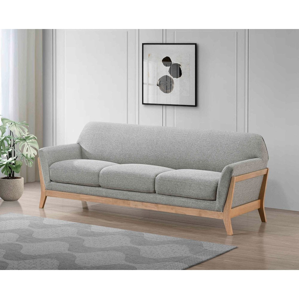 Vaughn Fabric Upholstered Flared Arm Sofa Grey