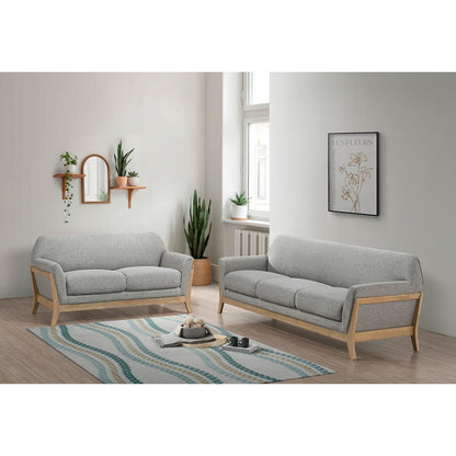 Vaughn 2-piece Fabric Upholstered Flared Arm Sofa Set Grey