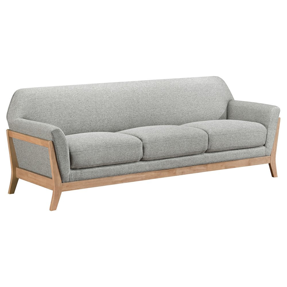 Vaughn 2-piece Fabric Upholstered Flared Arm Sofa Set Grey