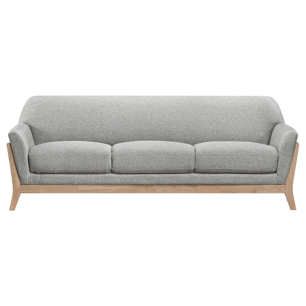 Vaughn 2-piece Fabric Upholstered Flared Arm Sofa Set Grey