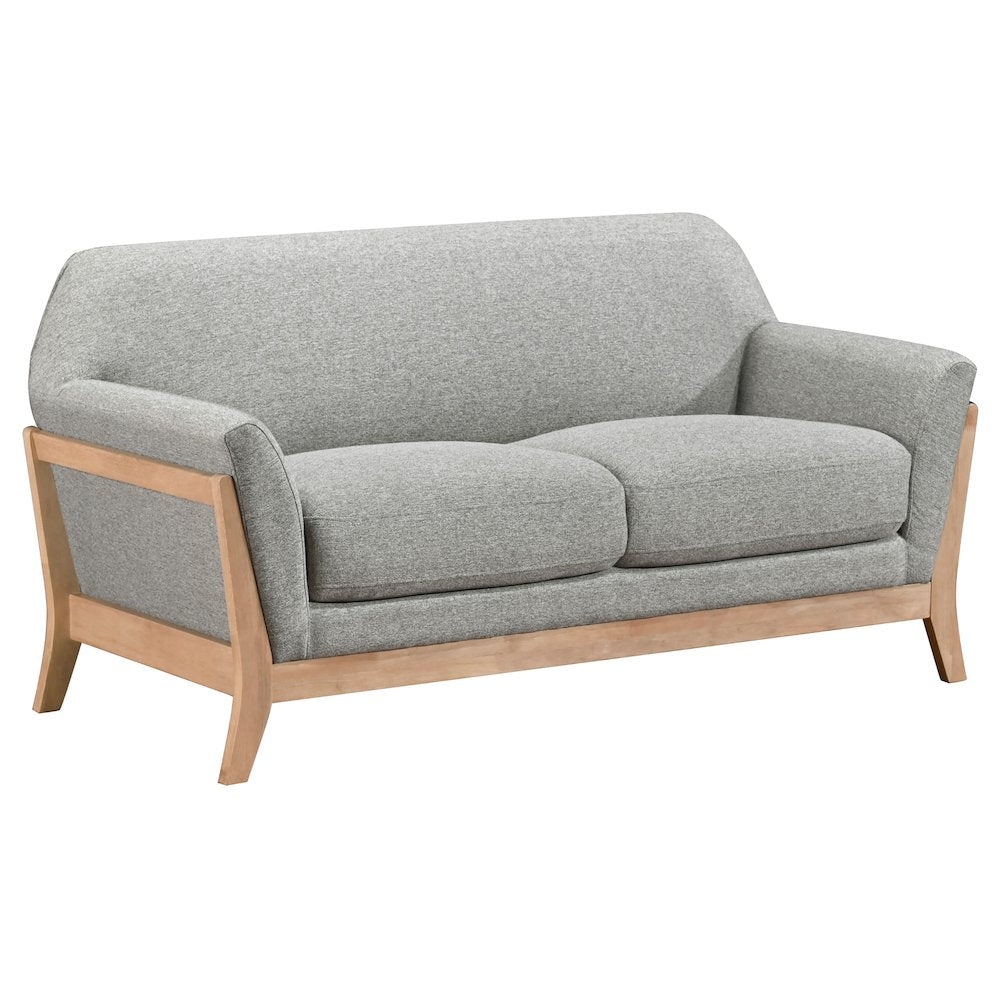 Vaughn 2-piece Fabric Upholstered Flared Arm Sofa Set Grey