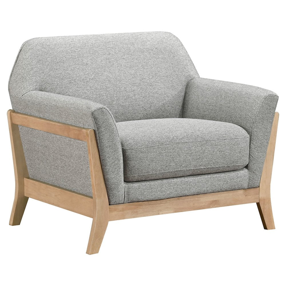 Vaughn 3-piece Fabric Upholstered Flared Arm Sofa Set Grey