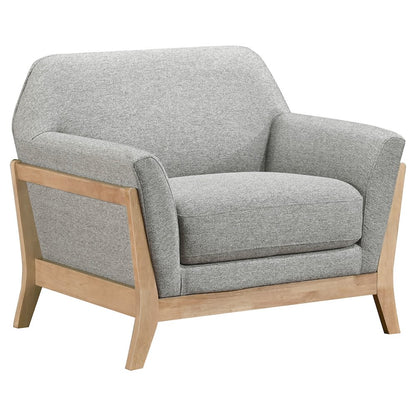 Vaughn 3-piece Fabric Upholstered Flared Arm Sofa Set Grey