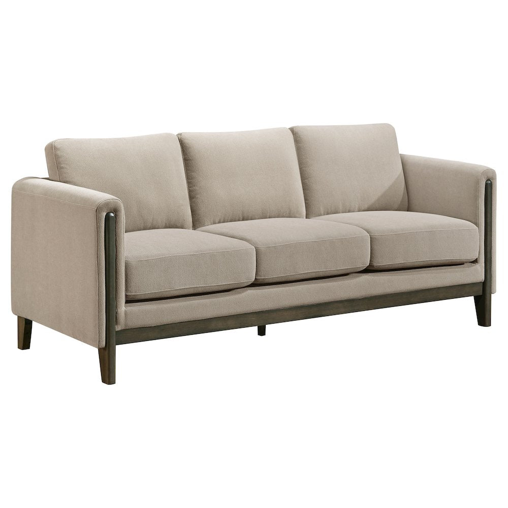 Islington Fabric Upholstered Panel Arm Sofa Taupe
