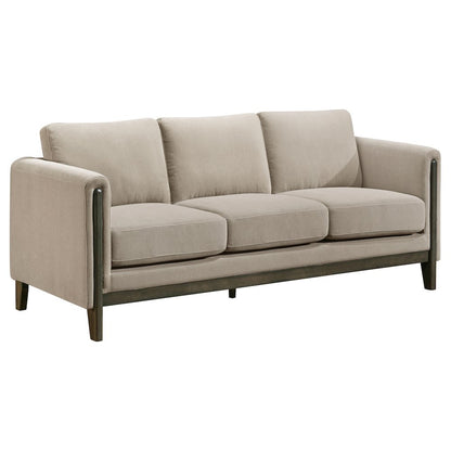 Islington Fabric Upholstered Panel Arm Sofa Taupe