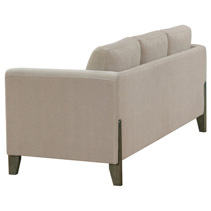 Islington Fabric Upholstered Panel Arm Sofa Taupe