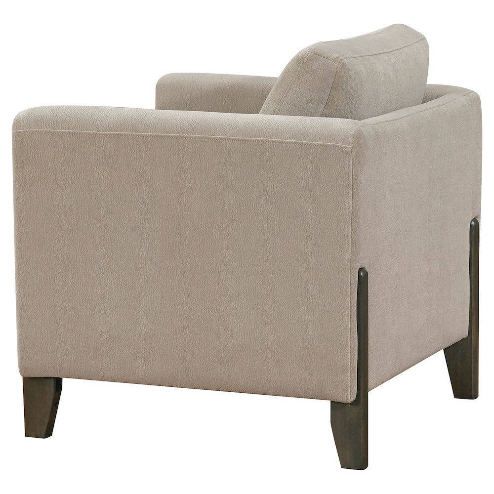 Islington Fabric Upholstered Panel Arm Accent Chair Taupe