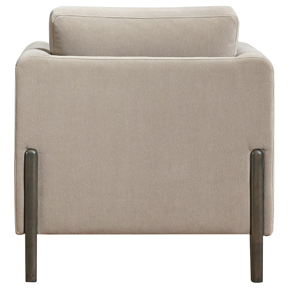 Islington Fabric Upholstered Panel Arm Accent Chair Taupe