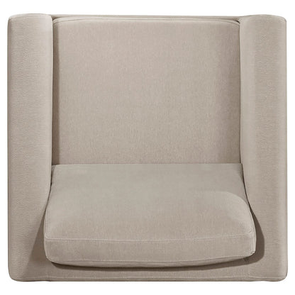 Islington Fabric Upholstered Panel Arm Accent Chair Taupe