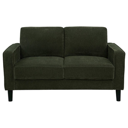 Ruth Fabric Upholstered Track Arm Loveseat Matcha Green