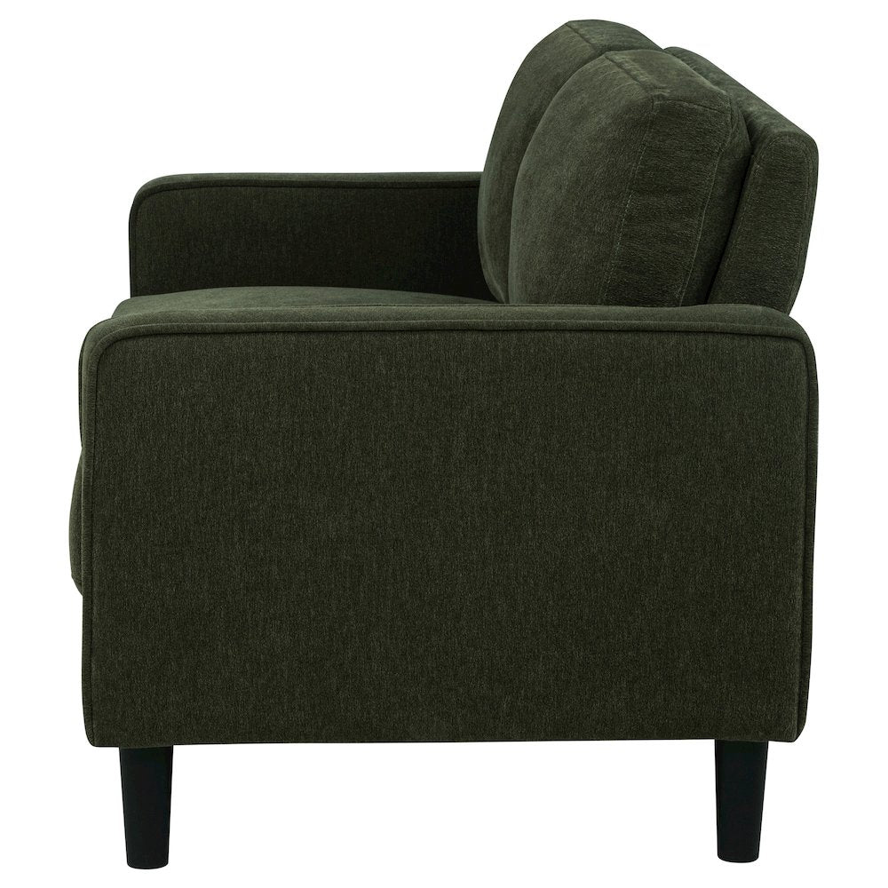 Ruth Fabric Upholstered Track Arm Loveseat Matcha Green