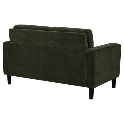 Ruth Fabric Upholstered Track Arm Loveseat Matcha Green