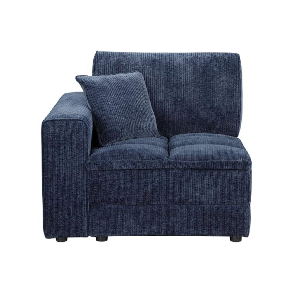 Atlantic Corduroy Upholstered LAF Arm Chair Blue