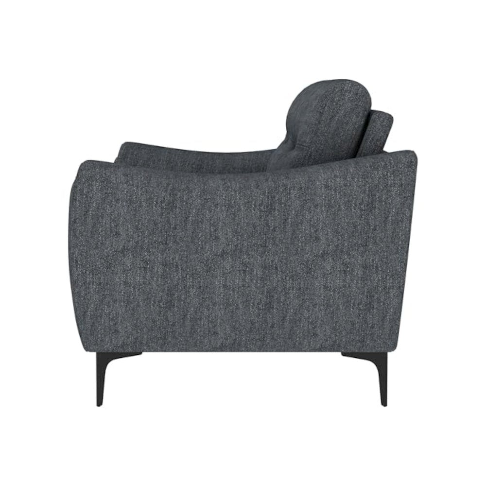 Nolan Upholstered Sloped Track Arm Loveseat Charcoal