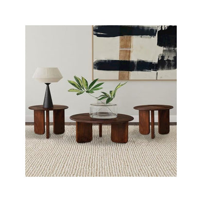 Dale 3-piece Solid Wood Coffee and End Table Set Brown