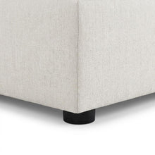 Square Upholstered Ottoman Foot Rest, Linen Fabric, Living Room, Beige