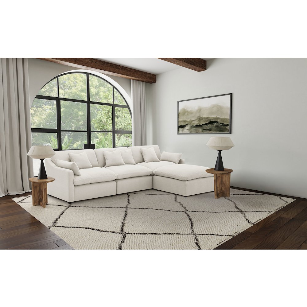 Hobson 4-piece Upholstered Modular Sectional Sofa Ivory